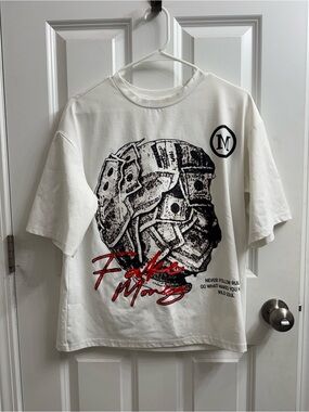 Manfinity “Dont Go Broke Trying To Look Rich” Short Sleeve T-Shirt - White